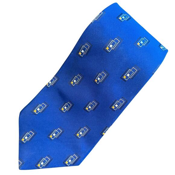 PAUL FREDRICK Repp Tie 100% Italian Silk Hand Tailored in USA 4" Foulard Necktie - Picture 1 of 6